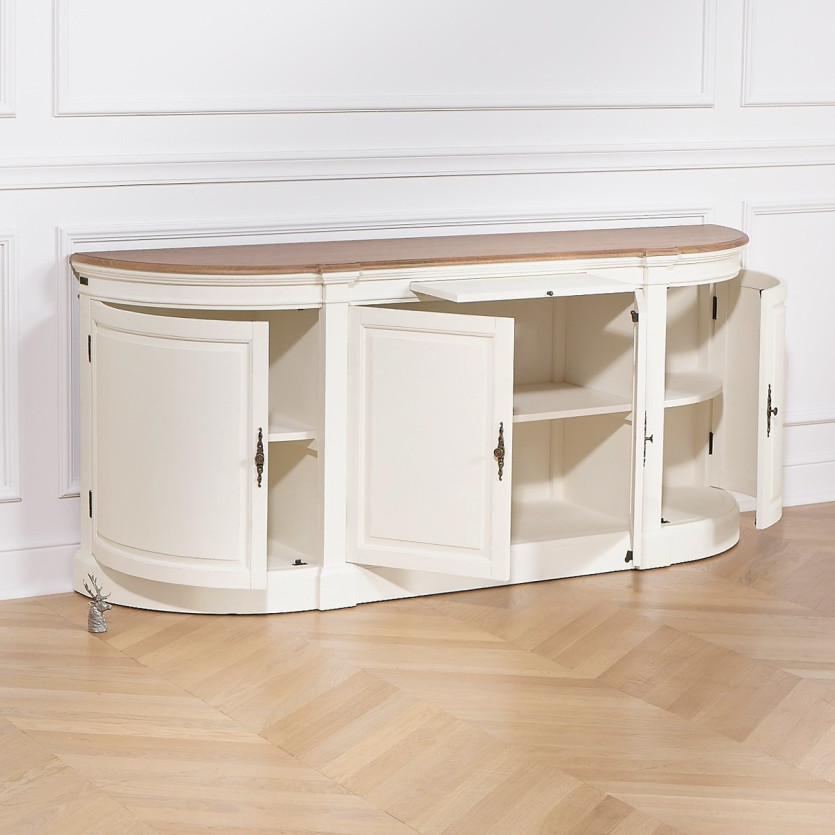 JOSEPHINE - Aparador de comedor romántico, 4 puertas, madera certificada FSC®