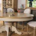 Table extensible, 8 à 10 couverts , patine shabby grise, AMBOISE