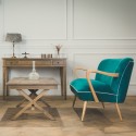 Banquette vintage velours bleu