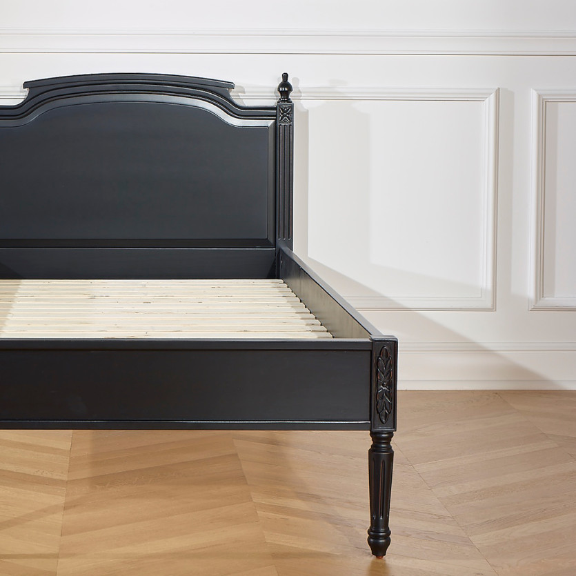 Lit simple HANNAH - Stile shabby chic in legno verniciato, 1 posto, 90 x 190