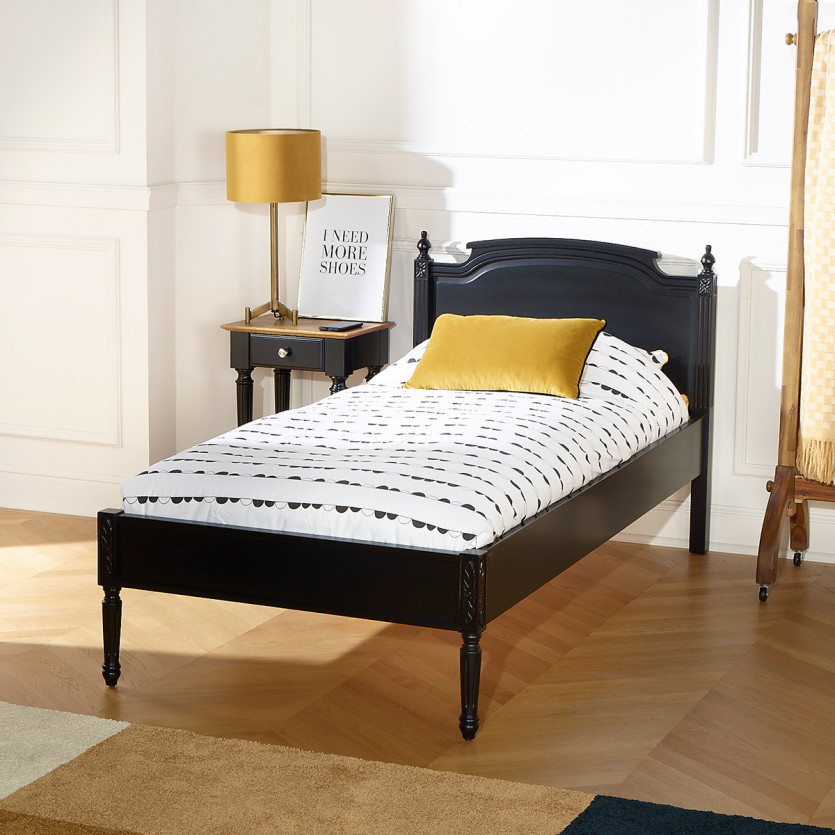 HANNAH Single Bed - Shabby Chic Style in Solid Wood, 1 Place, 90 x 190