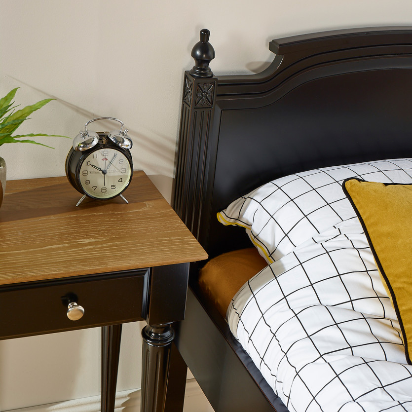 HANNAH Single Bed - Shabby Chic Style in Solid Wood, 1 Place, 90 x 190