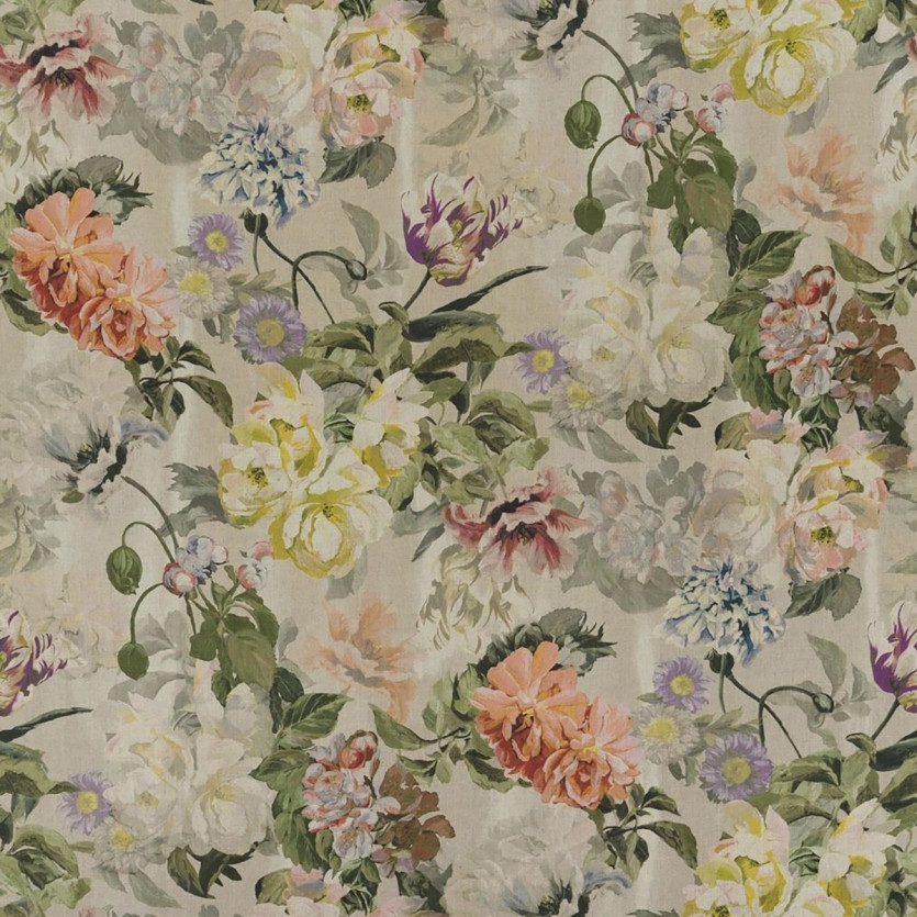 Sillón tonel CAROLE COUNTRY – Estilo romántico en madera maciza, lino premium y tela floral, 1 plaza