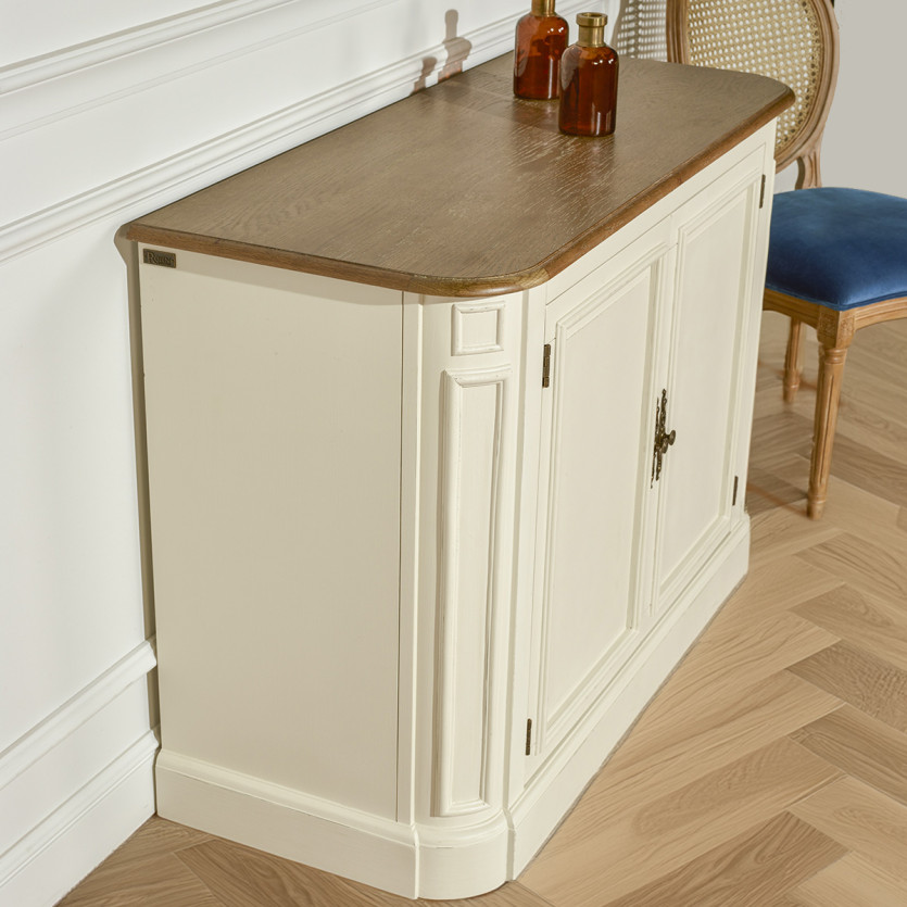 DANIEL – Buffet in strandstijl, eikenhouten blad, 2 deuren, hout met FSC®-certificaat
