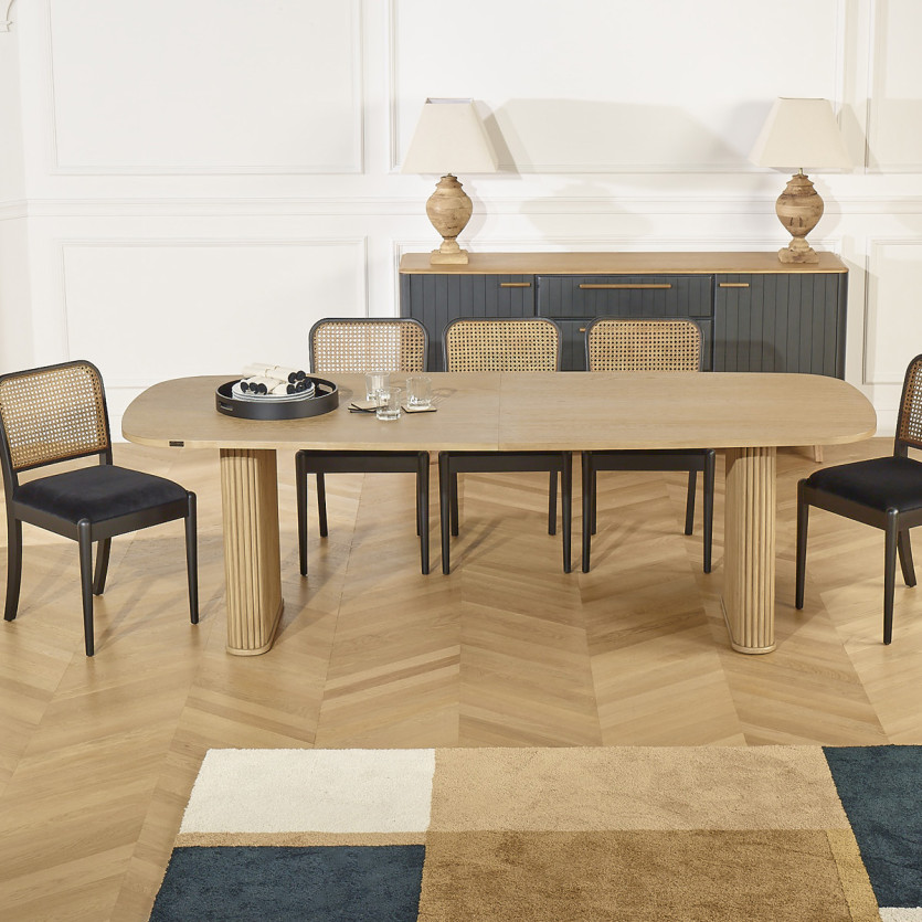 Table à manger ARTHUR - Style contemporain en chêne, 10 couverts, bois certifié FSC®