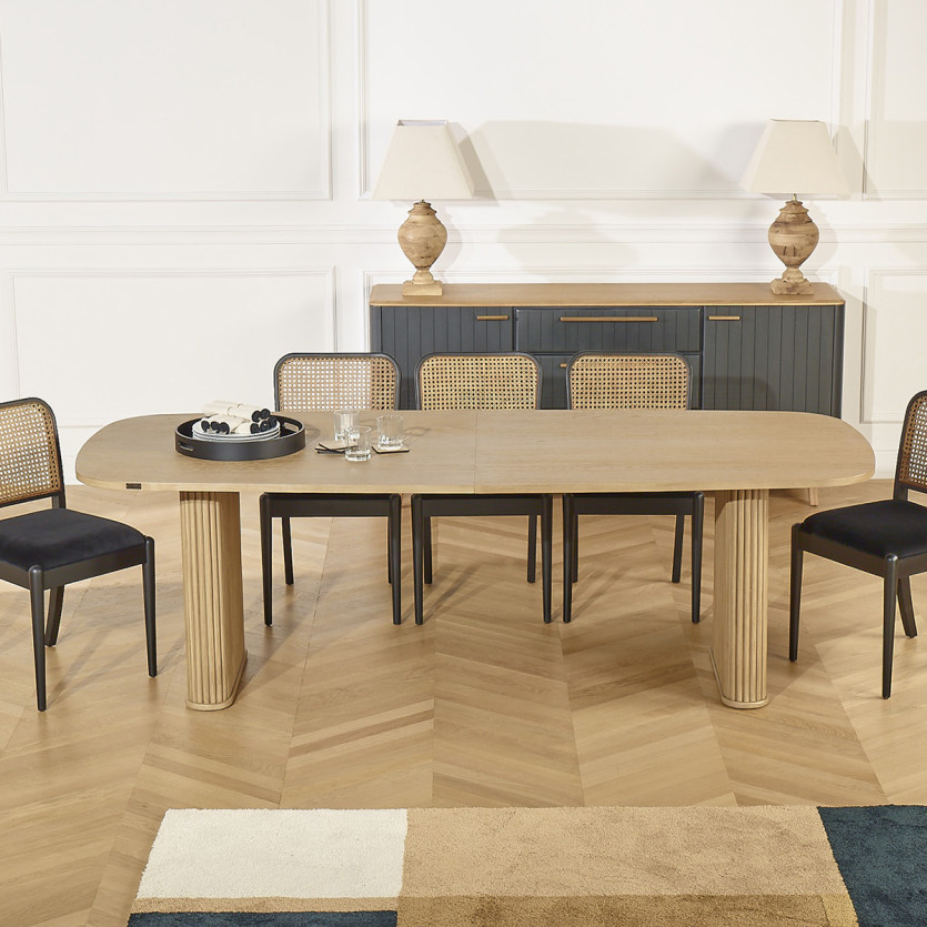 Table à manger ARTHUR - Style contemporain en chêne, 10 couverts, bois certifié FSC®