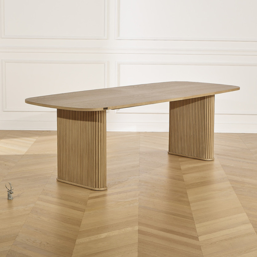 ARTHUR - Mesa de comedor contemporánea de roble, para 8 a 10 personas, madera certificada FSC®