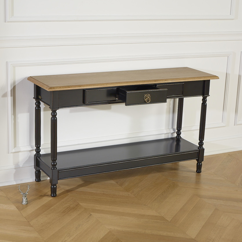 Console MARKUS – Estilo shabby chic, tampo em carvalho, 1 gaveta, madeira certificada FSC®