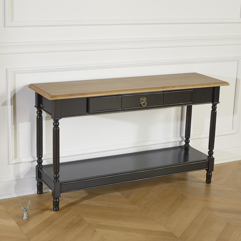 Console MARKUS – Estilo shabby chic, tampo em carvalho, 1 gaveta, madeira certificada FSC®