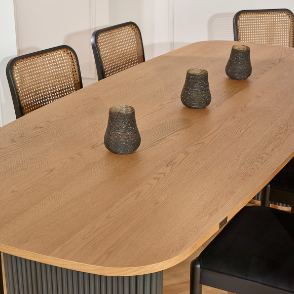 JOËL - Table à manger contemporaine en chêne, 6 à 8 personnes, bois certifié FSC®