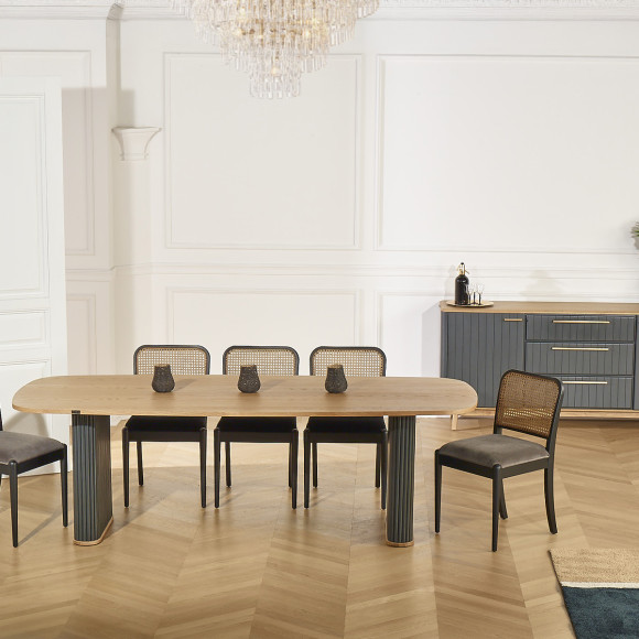 JOËL - Table à manger contemporaine en chêne, 6 à 8 personnes, bois certifié FSC®