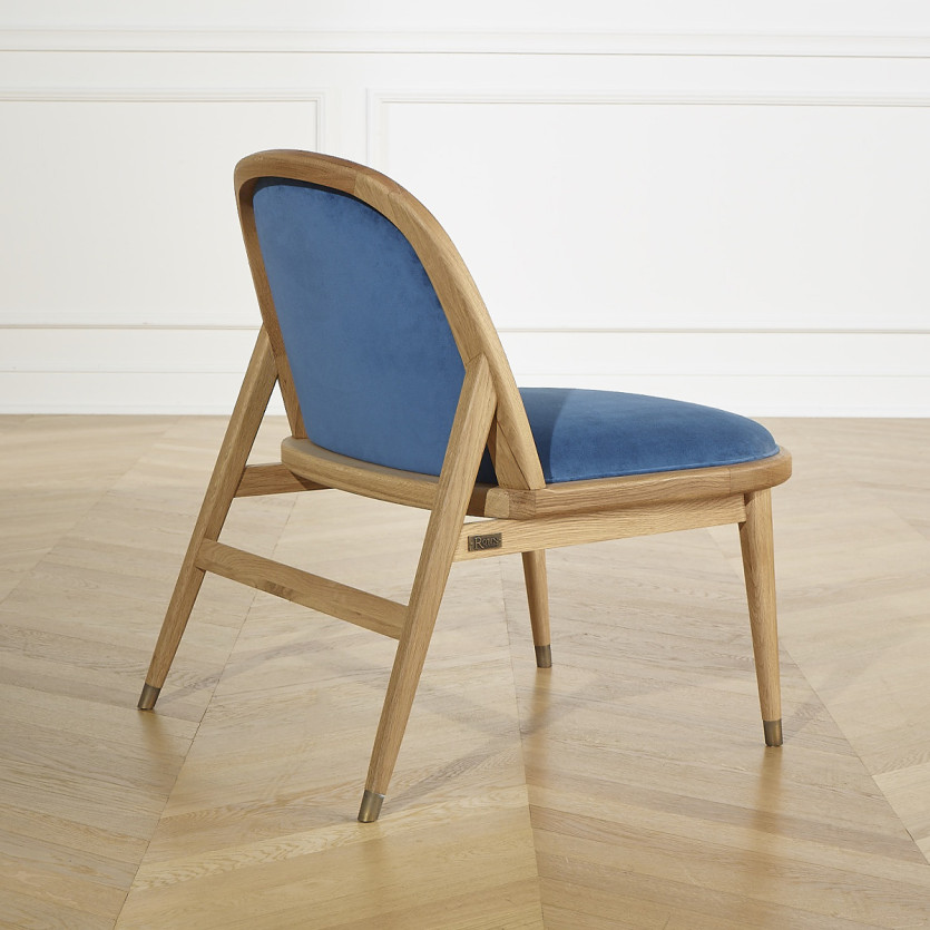 SUZETTE - Sillón estilo vintage de madera maciza y terciopelo, 1 plaza