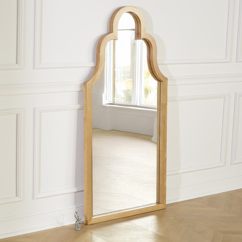 Arched mirror MANOSQUE - Romantic style in natural oak