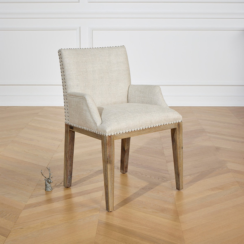 IANA- Cadeira de jantar estilo moderno em madeira maciça, madeira certificada FSC®, 1 lugar