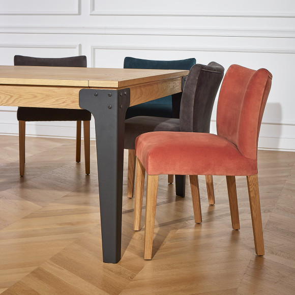 CHAISE APOLINAIRE ROSE PIVOINE