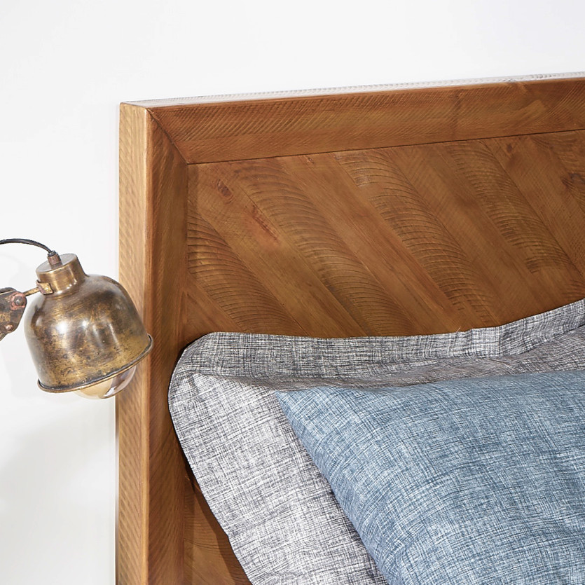 Lit double BRADLEY - Style contemporain en pin massif, 160 x 200, bois certifié FSC®