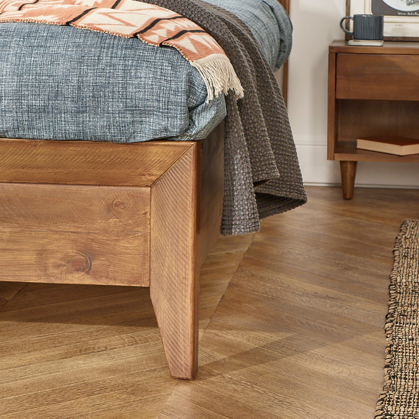 Lit double BRADLEY - Style contemporain en pin massif, 160 x 200, bois certifié FSC®