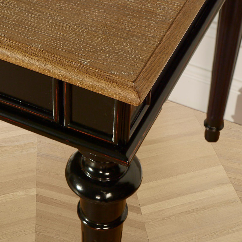 YVAN - Massivholz-Schreibtisch, 2 Schubladen, Eichenplatte, FSC®-zertifiziertes Holz