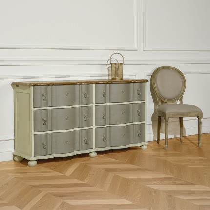 GOODMOON - Commode en bois style shabby chic, 6 tiroirs, bois certifié FSC®