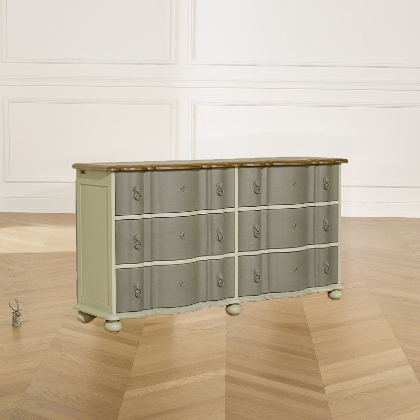 GOODMOON - Commode en bois style shabby chic, 6 tiroirs, bois certifié FSC®