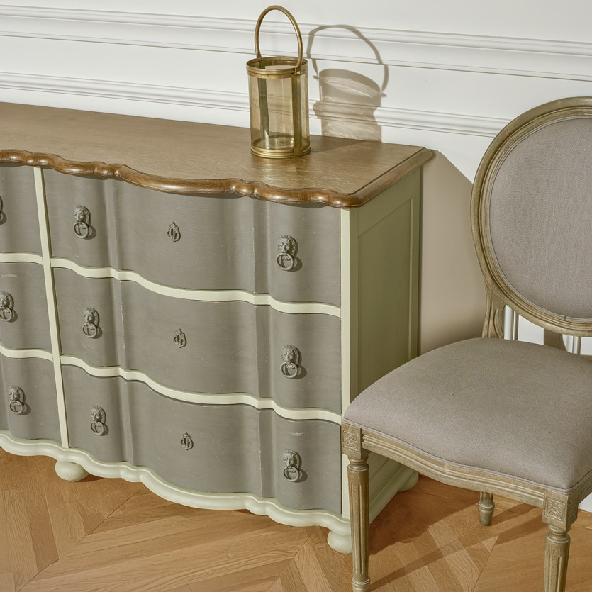 GOODMOON - Commode en bois style shabby chic, 6 tiroirs, bois certifié FSC®