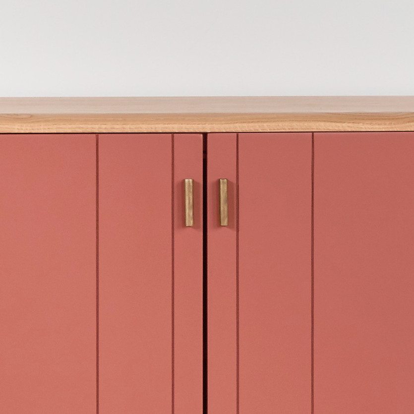 KYOTO - Buffet style contemporain, plateau en chêne, 4 portes, bois certifié FSC®