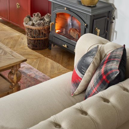 TIPI - Square chalet-style wool cushion, 35 x 35 cm