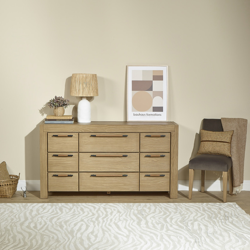 MEGÈVE – Commode en pin style contemporain, 9 tiroirs, bois certifié FSC®