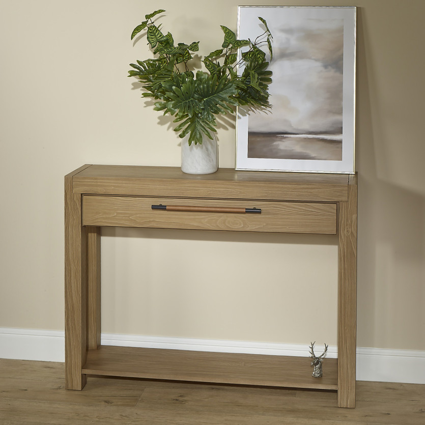 Console MEGÈVE – Style contemporain en bois massif, 1 tiroir, bois certifié FSC®