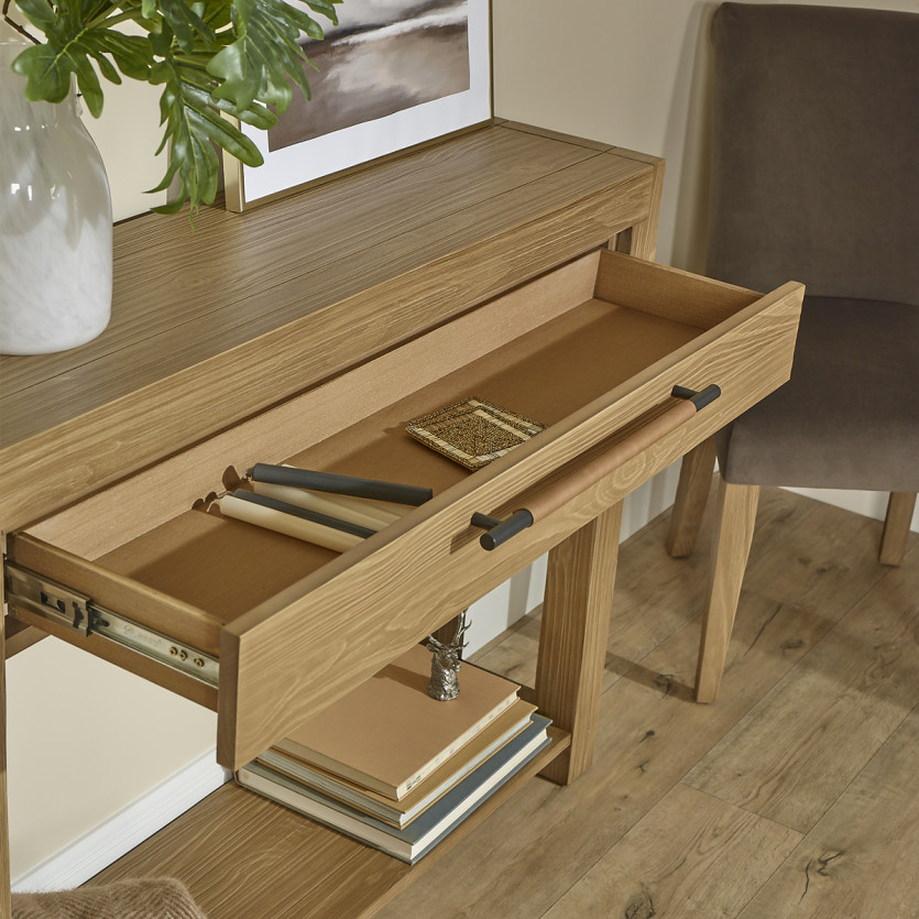 Consolle MEGÈVE – Stile contemporaneo in legno massello, 1 cassetto, legno certificato FSC®