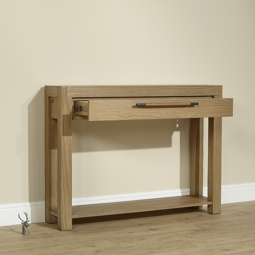 Console MEGÈVE – Style contemporain en bois massif, 1 tiroir, bois certifié FSC®