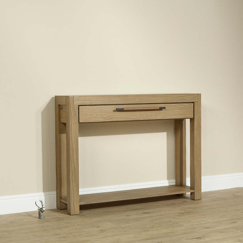 Console MEGÈVE – Contemporary style in solid wood, 1 drawer, FSC® certified wood