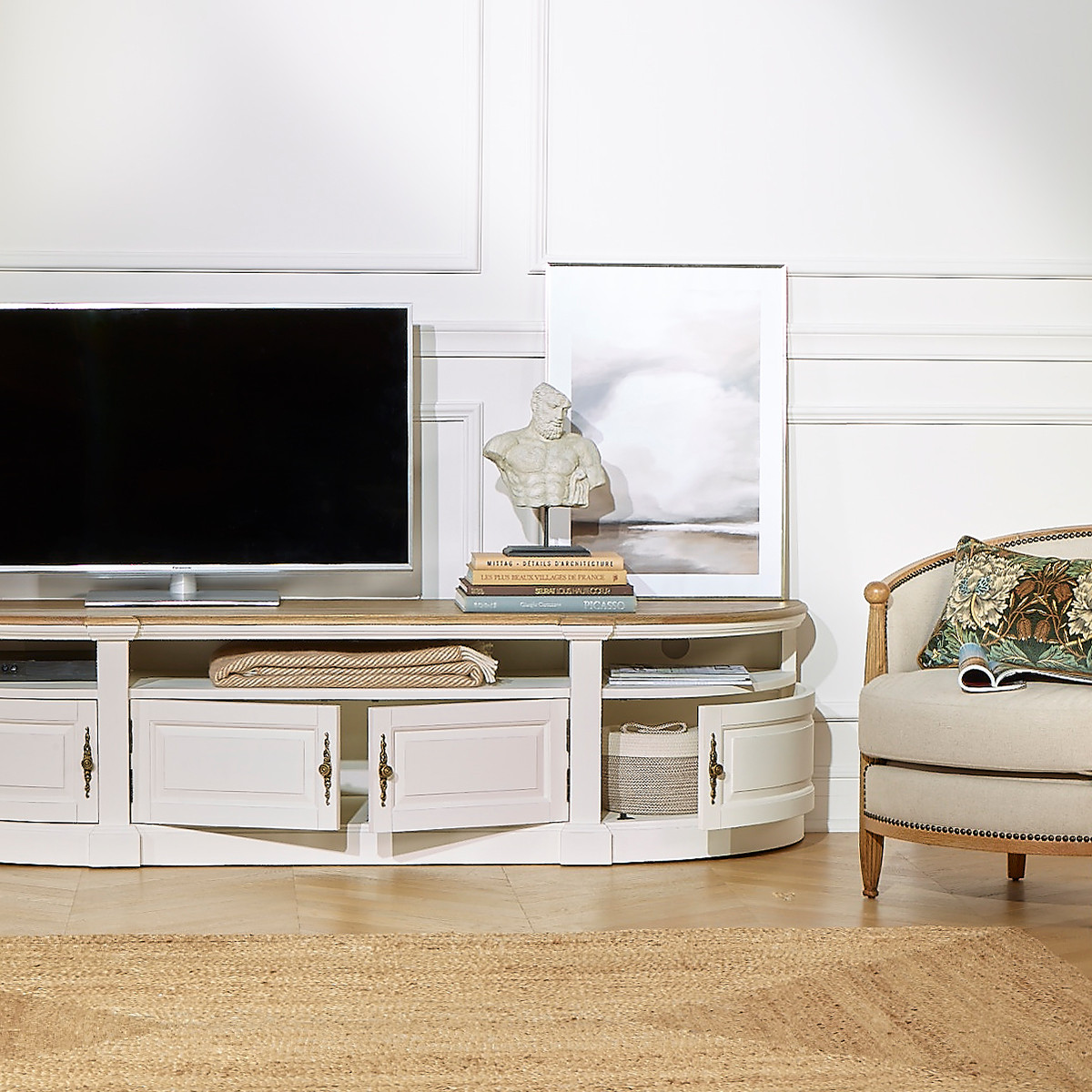 JOSEPHINE Mobile TV shabby chic, piano in rovere, ante, legno  certificato FSC®