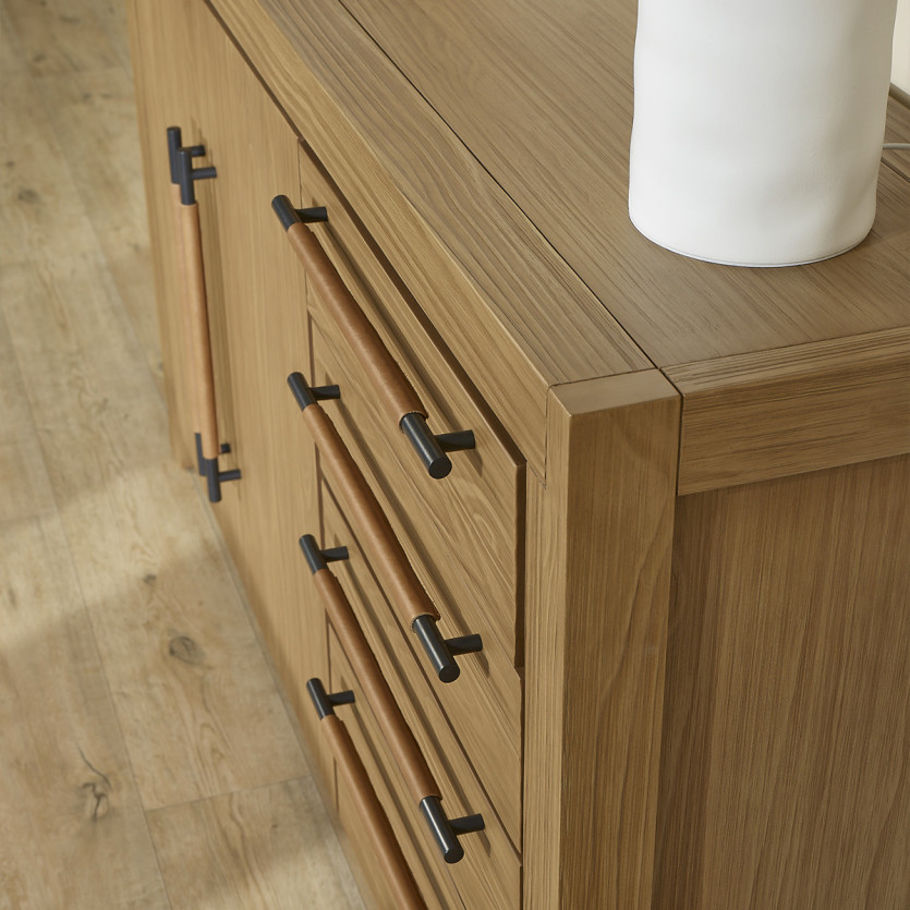 MEGÈVE – Aparador de estilo contemporáneo en madera, 4 cajones, 2 puertas, madera certificada FSC®