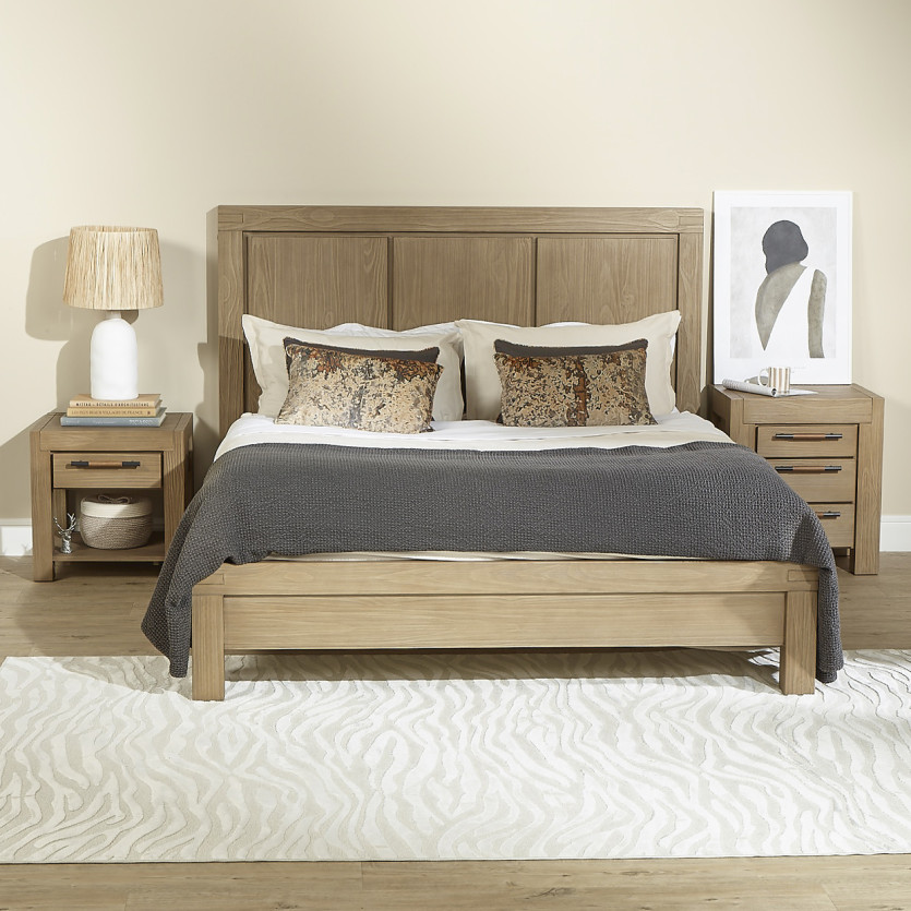 Letto design MEGÈVE – Stile moderno in legno massiccio, 160 x 200, legno certificato FSC®