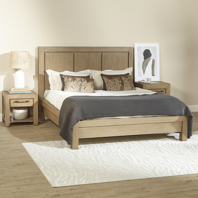 Lit design MEGÈVE – Style moderne en bois massif, 160 x 200, bois certifié FSC®