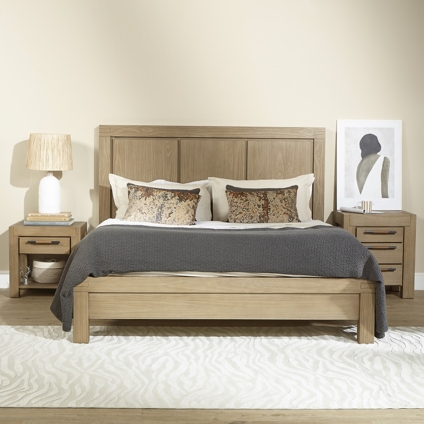 Letto design MEGÈVE – Stile moderno in legno massiccio, 160 x 200, legno certificato FSC®