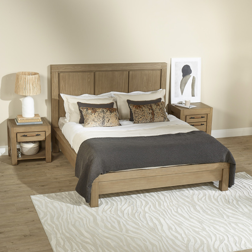 Letto design MEGÈVE – Stile moderno in legno massiccio, 160 x 200, legno certificato FSC®