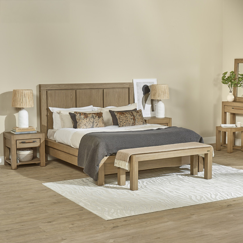 Letto design MEGÈVE – Stile moderno in legno massiccio, 160 x 200, legno certificato FSC®