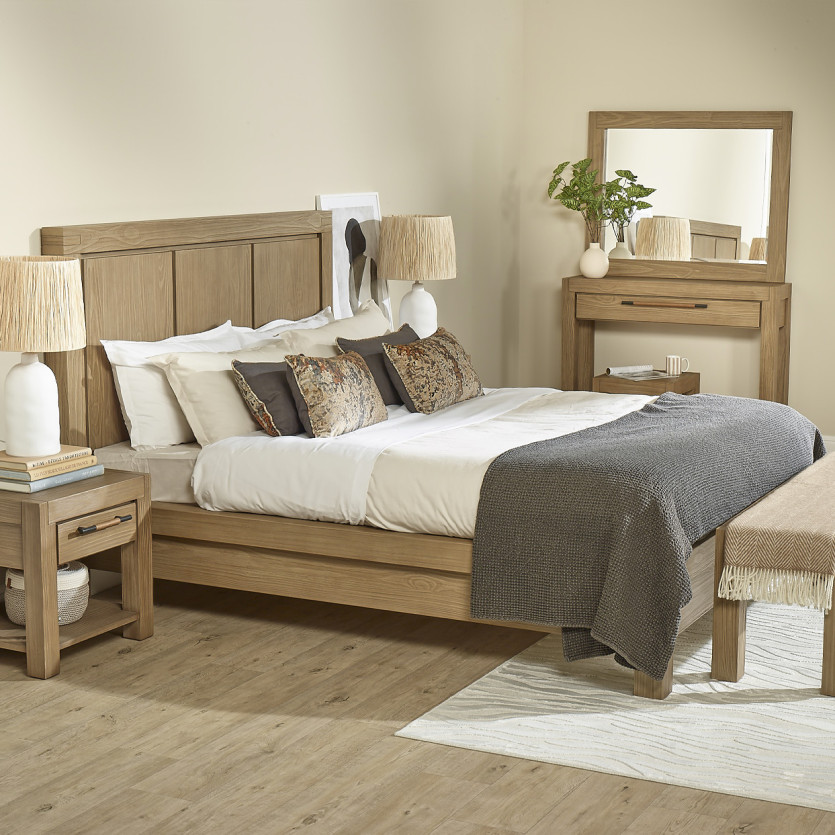 Letto design MEGÈVE – Stile moderno in legno massiccio, 160 x 200, legno certificato FSC®
