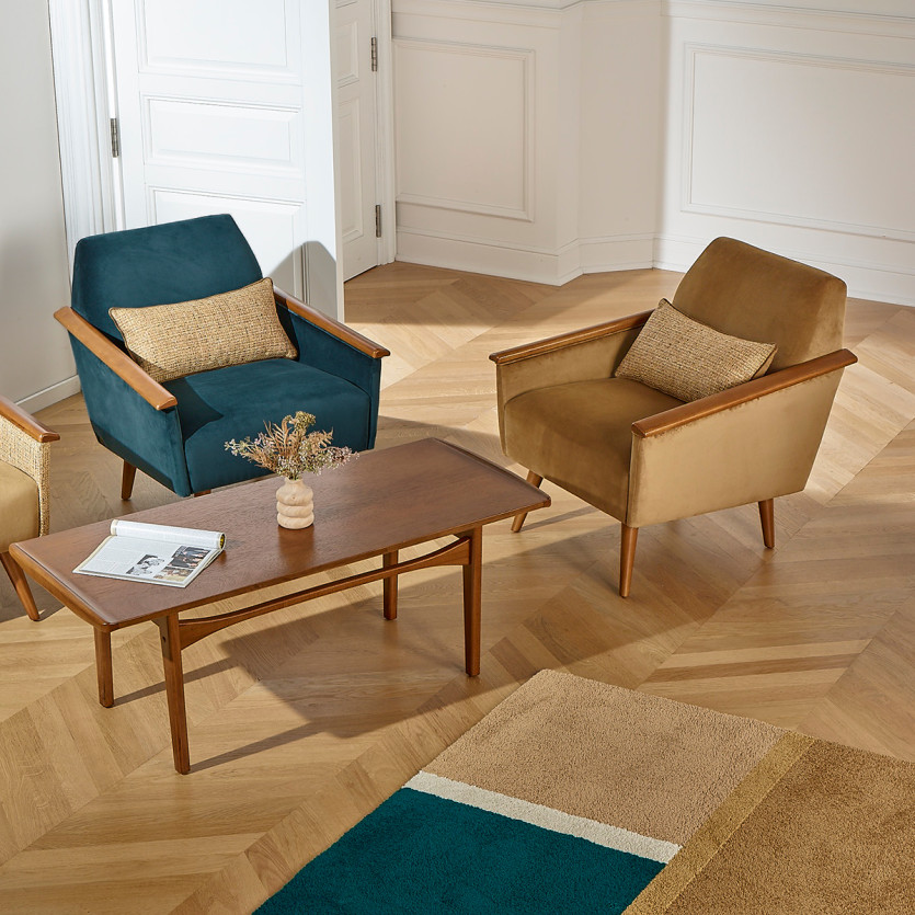 Fauteuil SANDER - Style scandinave en bois massif, bois certifié FSC®, 1 personne
