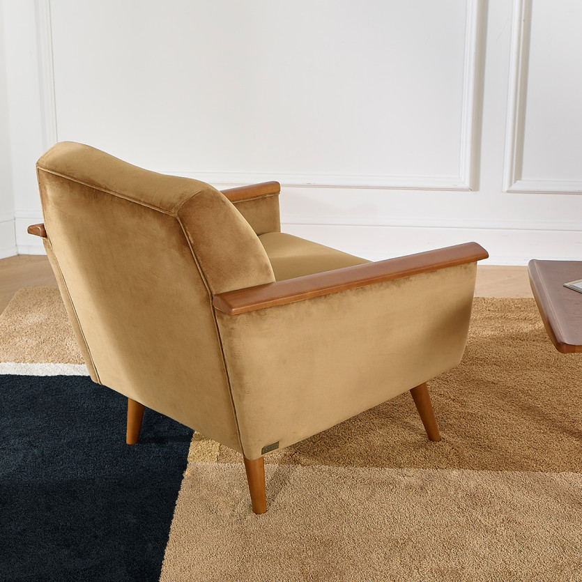 Fauteuil SANDER - Style scandinave en bois massif, bois certifié FSC®, 1 personne