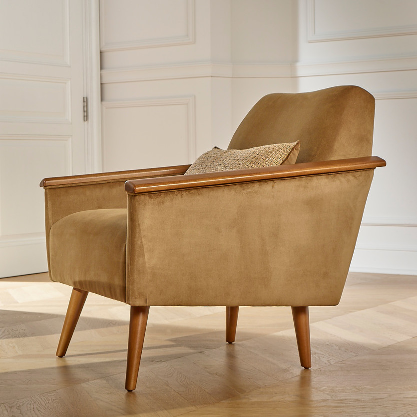 Fauteuil SANDER - Style scandinave en bois massif, bois certifié FSC®, 1 personne