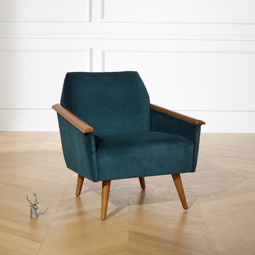 Fauteuil SANDER - Style scandinave en bois massif, bois certifié FSC®, 1 personne
