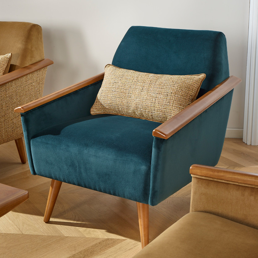 Fauteuil SANDER - Style scandinave en bois massif, bois certifié FSC®, 1 personne