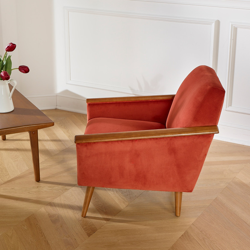 Poltrona SANDER - Stile scandinavo in legno massello, legno certificato FSC®, 1 persona