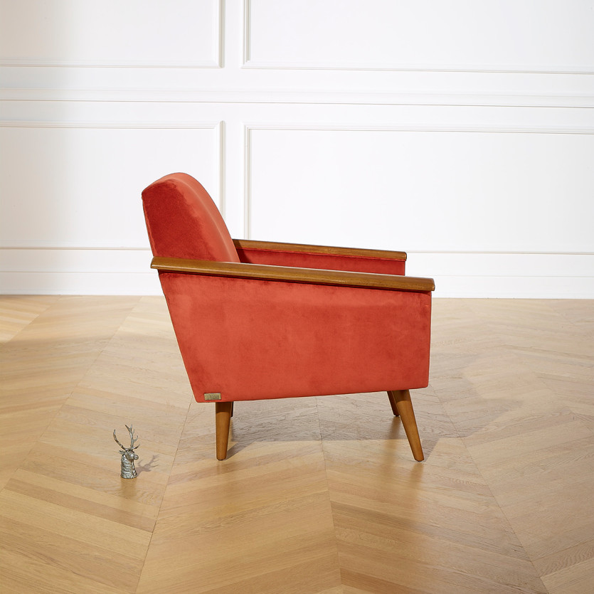 Sillón SANDER - Estilo escandinavo en madera maciza, madera certificada FSC®, 1 persona