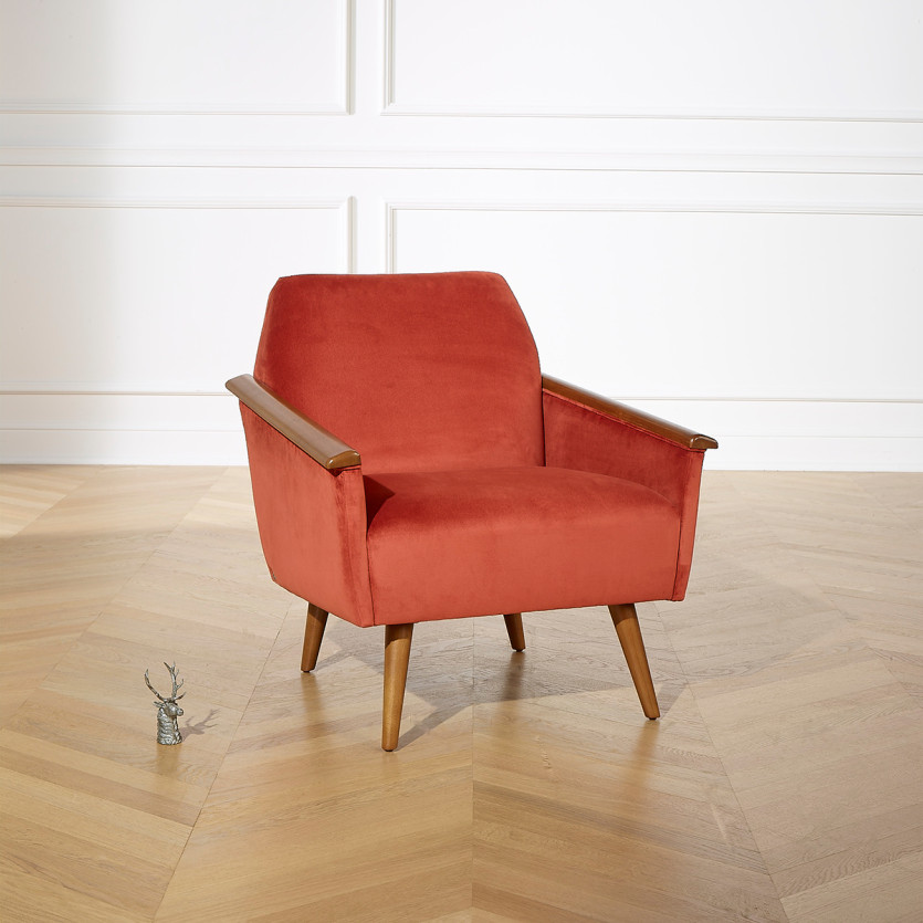 Poltrona SANDER - Stile scandinavo in legno massello, legno certificato FSC®, 1 persona