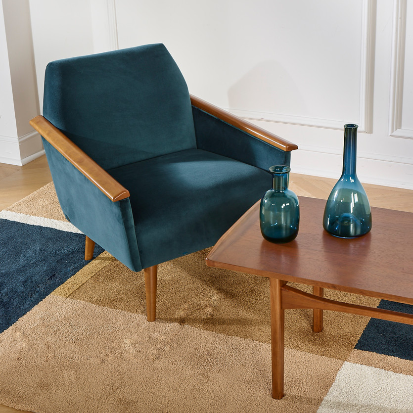 Fauteuil SANDER - Style scandinave en bois massif, bois certifié FSC®, 1 personne
