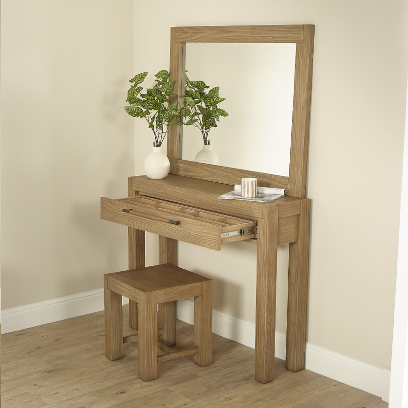 MEGÈVE – Coiffeuse style contemporain en bois, 1 tiroir, bois certifié FSC®